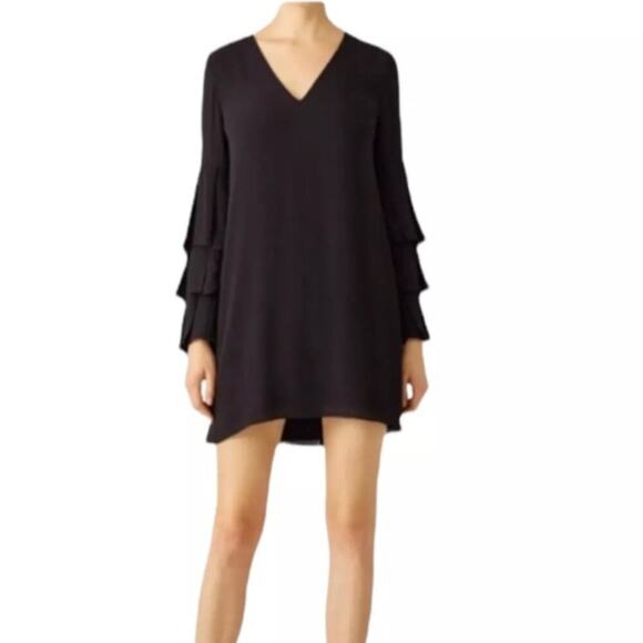 Bailey/44 Black Ruffled Sleeve Mini Dress Size Medium - Picture 1 of 12